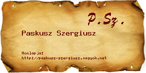 Paskusz Szergiusz névjegykártya